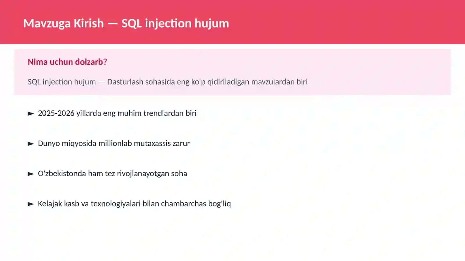 SQL injection hujum 2