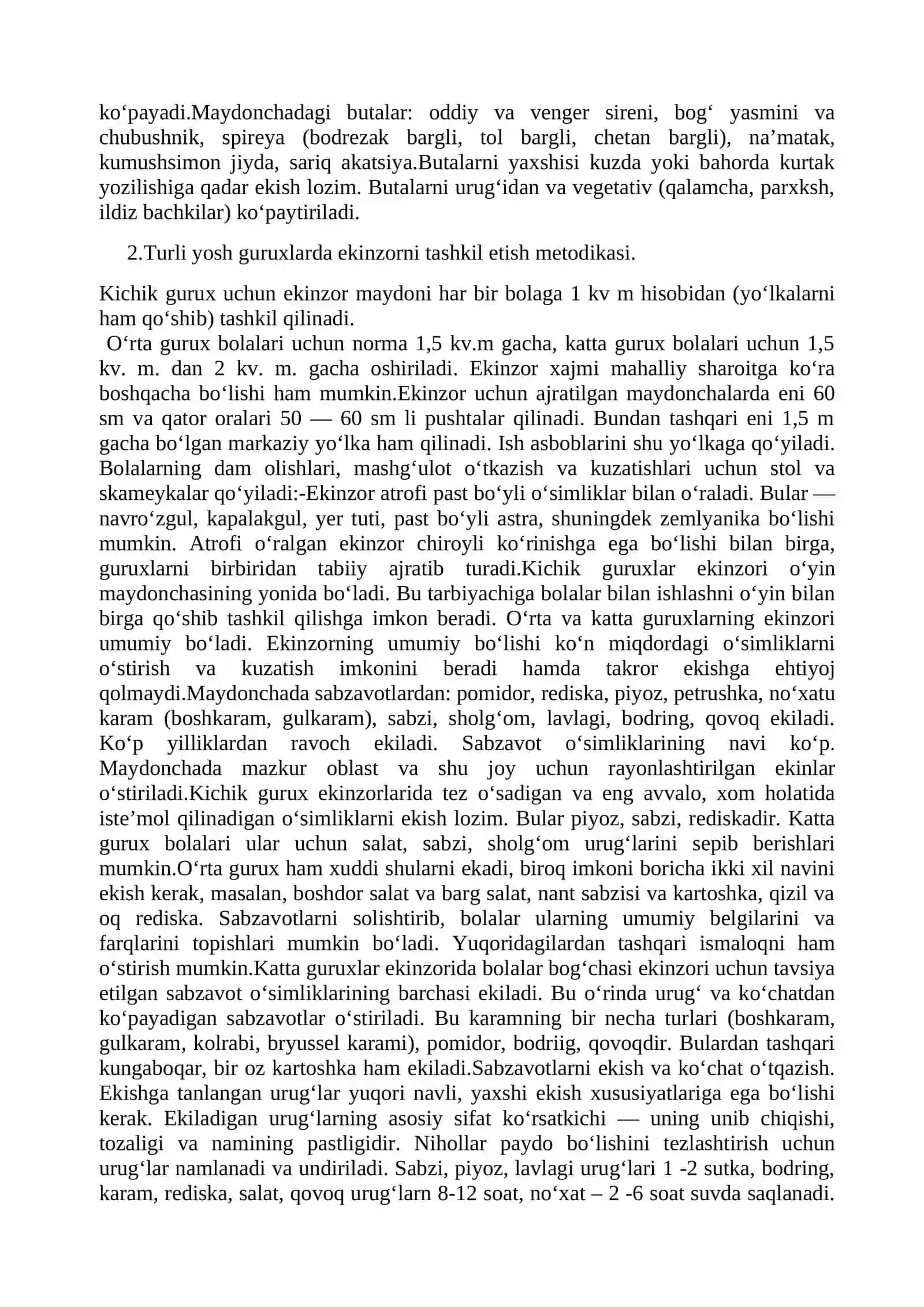 Yer maydonchalarida bolalar mehnatini tashkil qilish 2