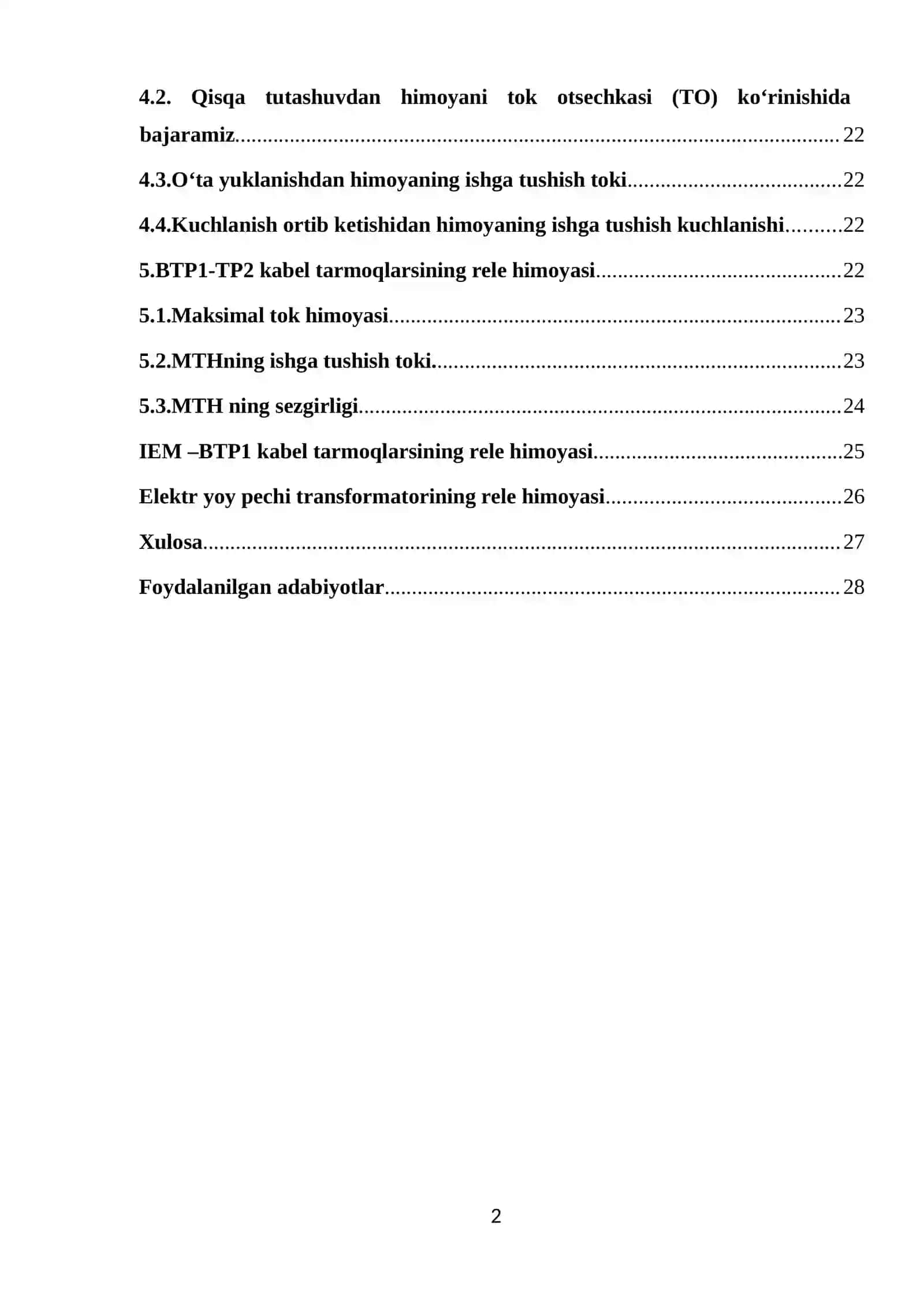 Elektr ta’minoti tarmoqlarida avtomatika va rele himoyasi fanidan kurs 2