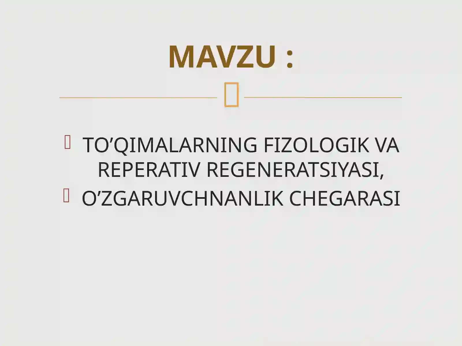 Fizologik regeneratsiya va o'zgaruvchilik 2