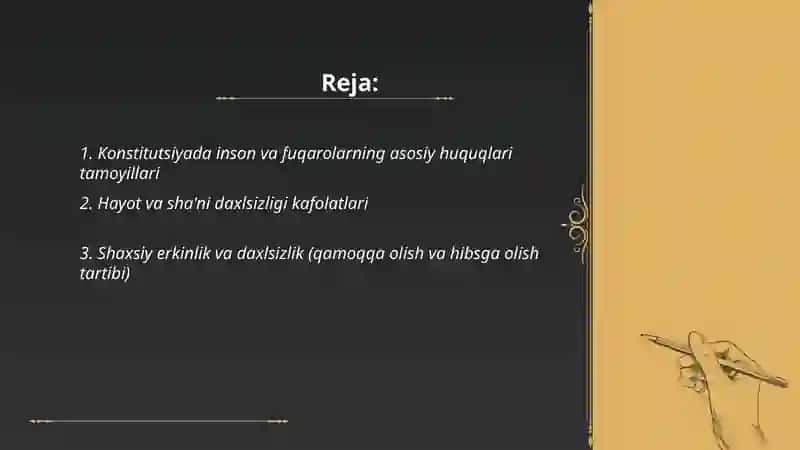 O’zbektiston Respublikasining Konstitutsiyasining Inson va Fuqarolarning Asosiy Huquqlari 2