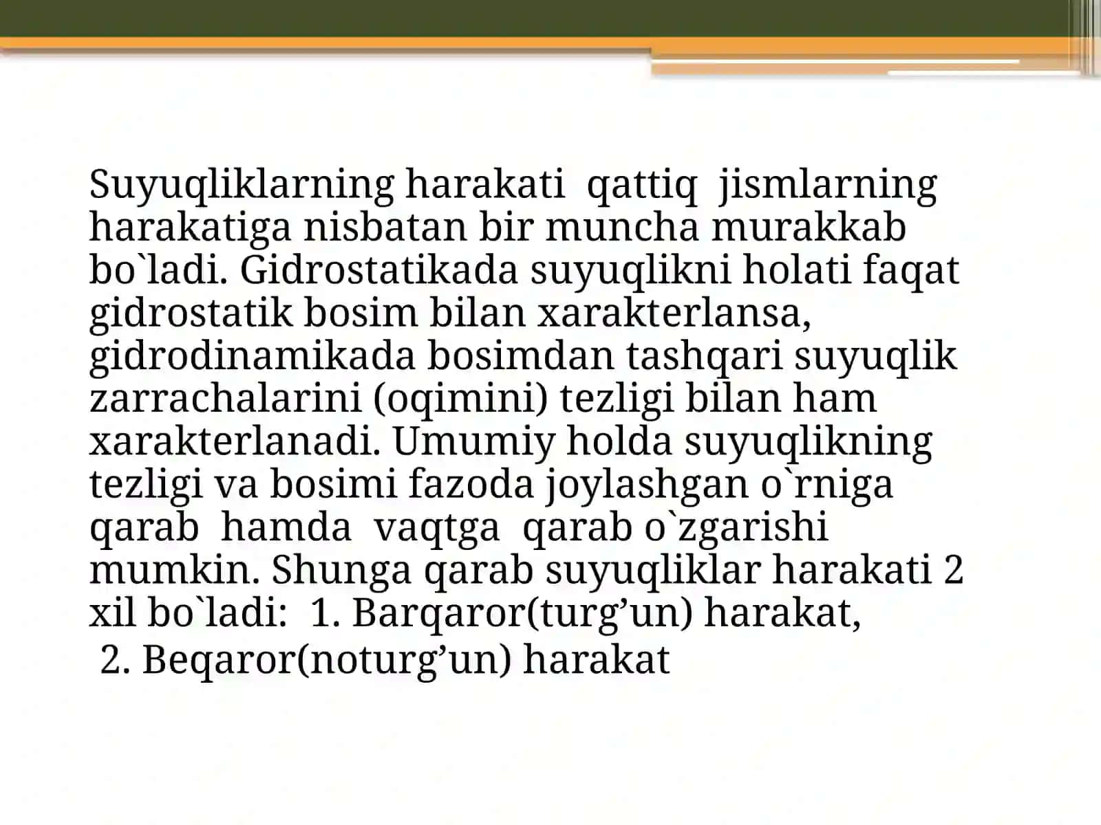 Oqim chizig’i va elimentar oqimchalar to’plami 2
