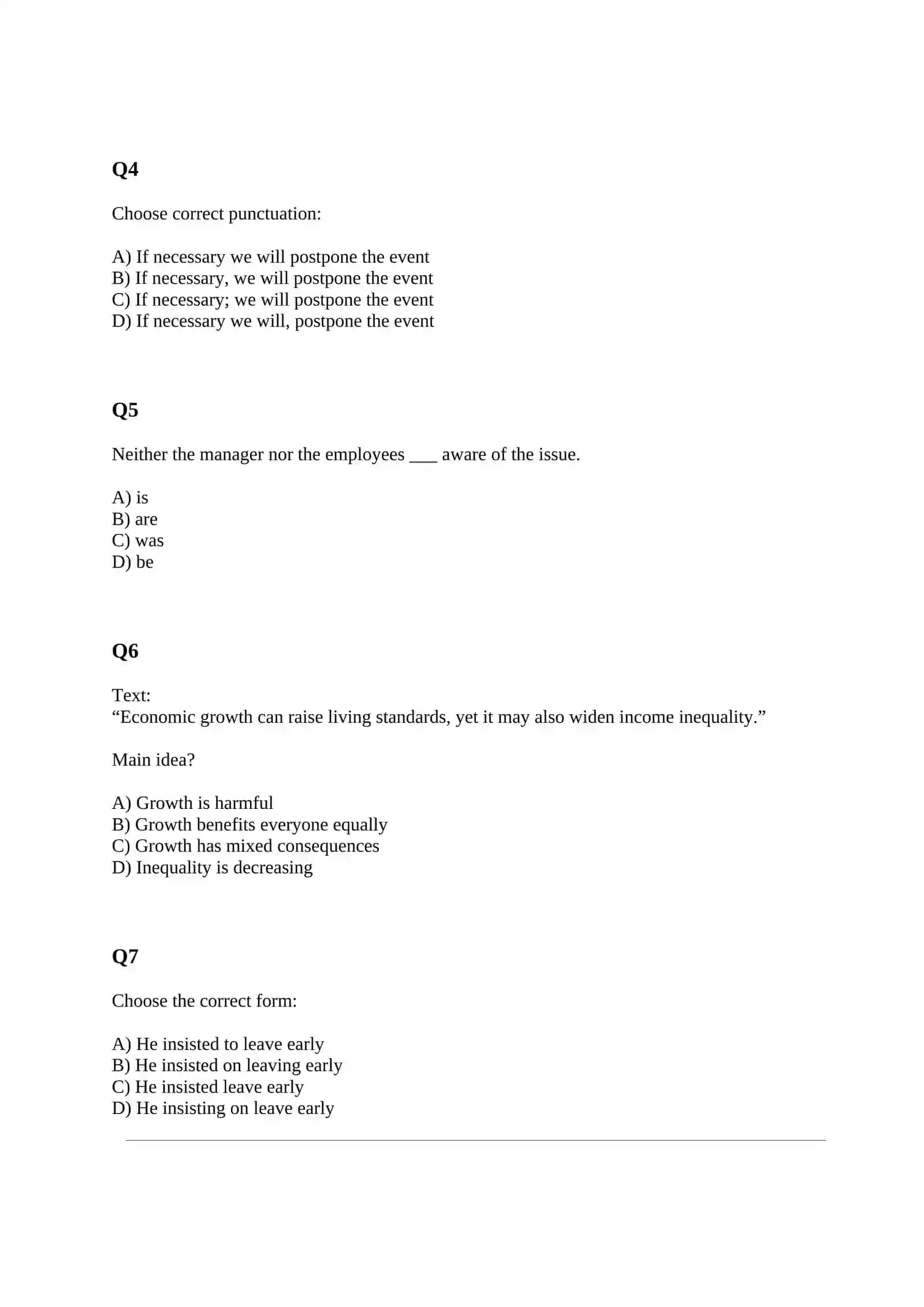 SAT STYLE TEST WITH ANSWERS 2