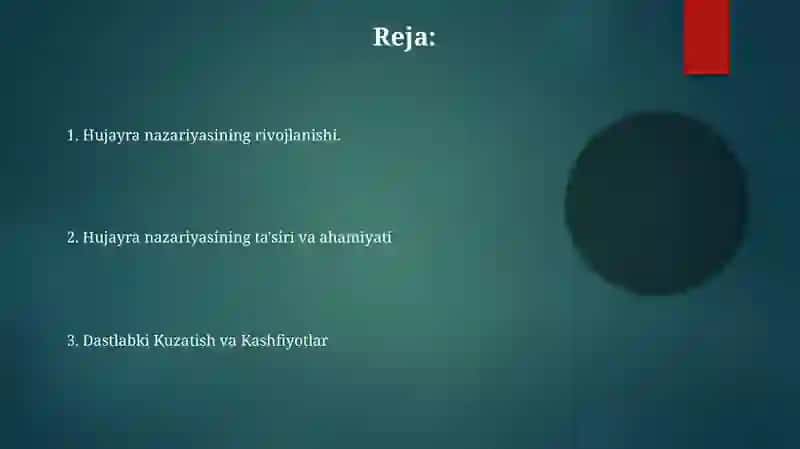 Hujayra nazariyasini yaratilishi 2