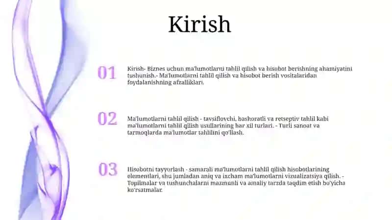 Malumotlarni Tahlil Qilish Va Hisobot Tayyorlash 2