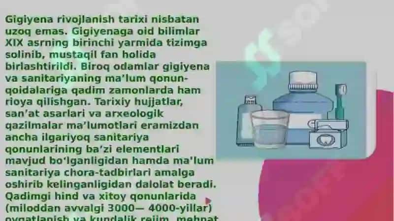 Gigienaning rivojlanish tarixi. O’zbekiston Respublikasida gigiena fanining shakllanishi va rivojlanishi 2