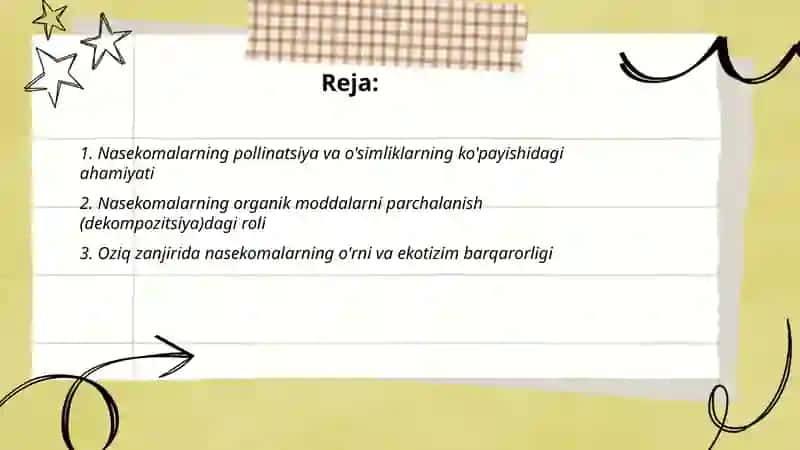 Nasekomalarning tabiat tagi va inson tirikchiligidagi ahamiyati 2
