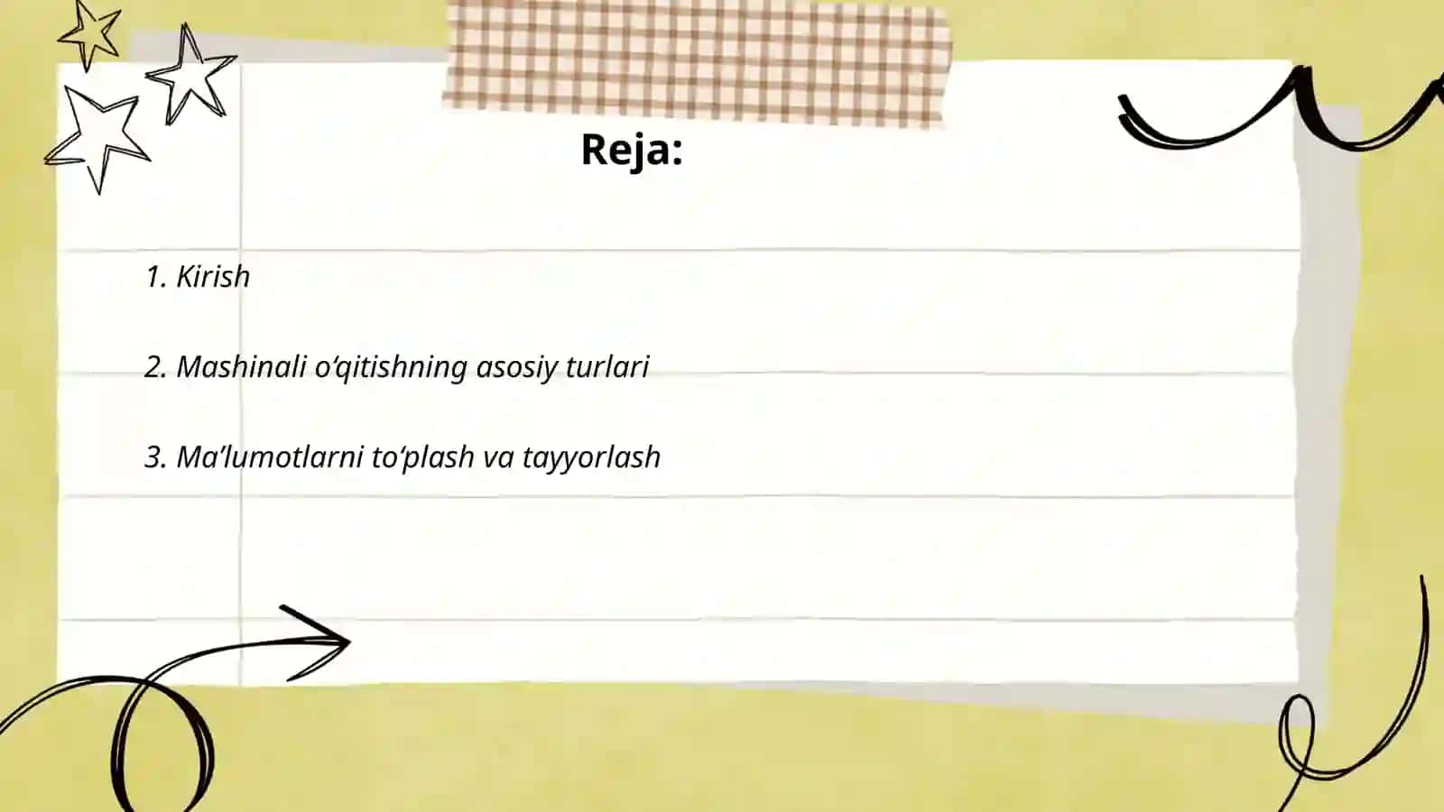 Mashinali o'qitishi va ma'lumotlarni intellektual tahlili 2