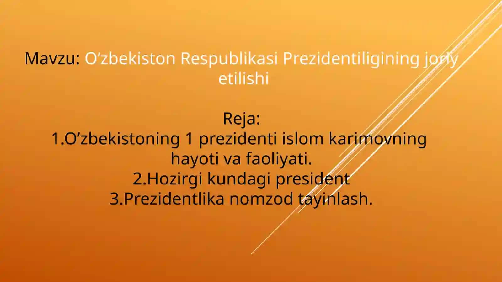 Oʻzbekiston Respublikasi Prezidentiligining joriy etilishi 2