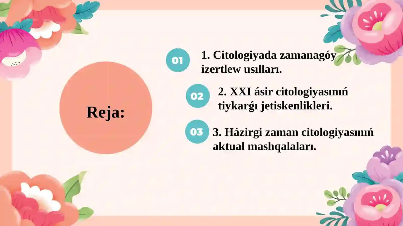Búgingi kúnde citologiya pániniń jetiskenlikleri, mashqalaları hám keleshegi. 2