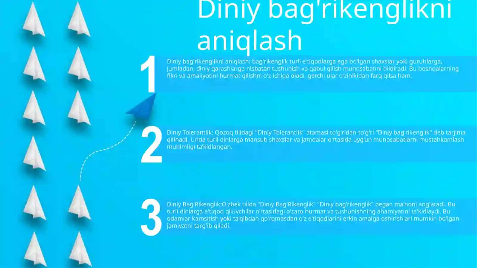Diniy Tolerantlik, Diniy Bag'Rikenglik 2