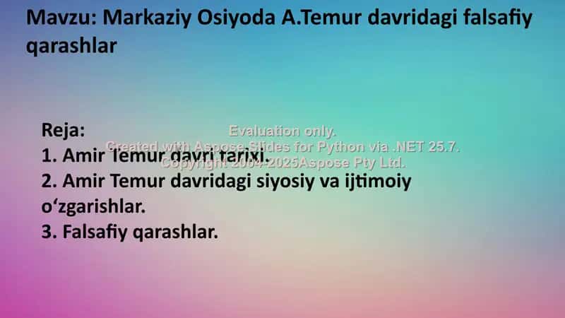 Amir Temur davri falsafiy qarashlari 2