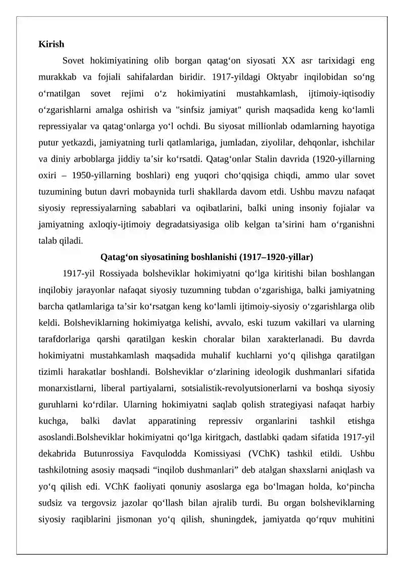Qatag‘on siyosatining boshlanishi (1917–1920-yillar) 2