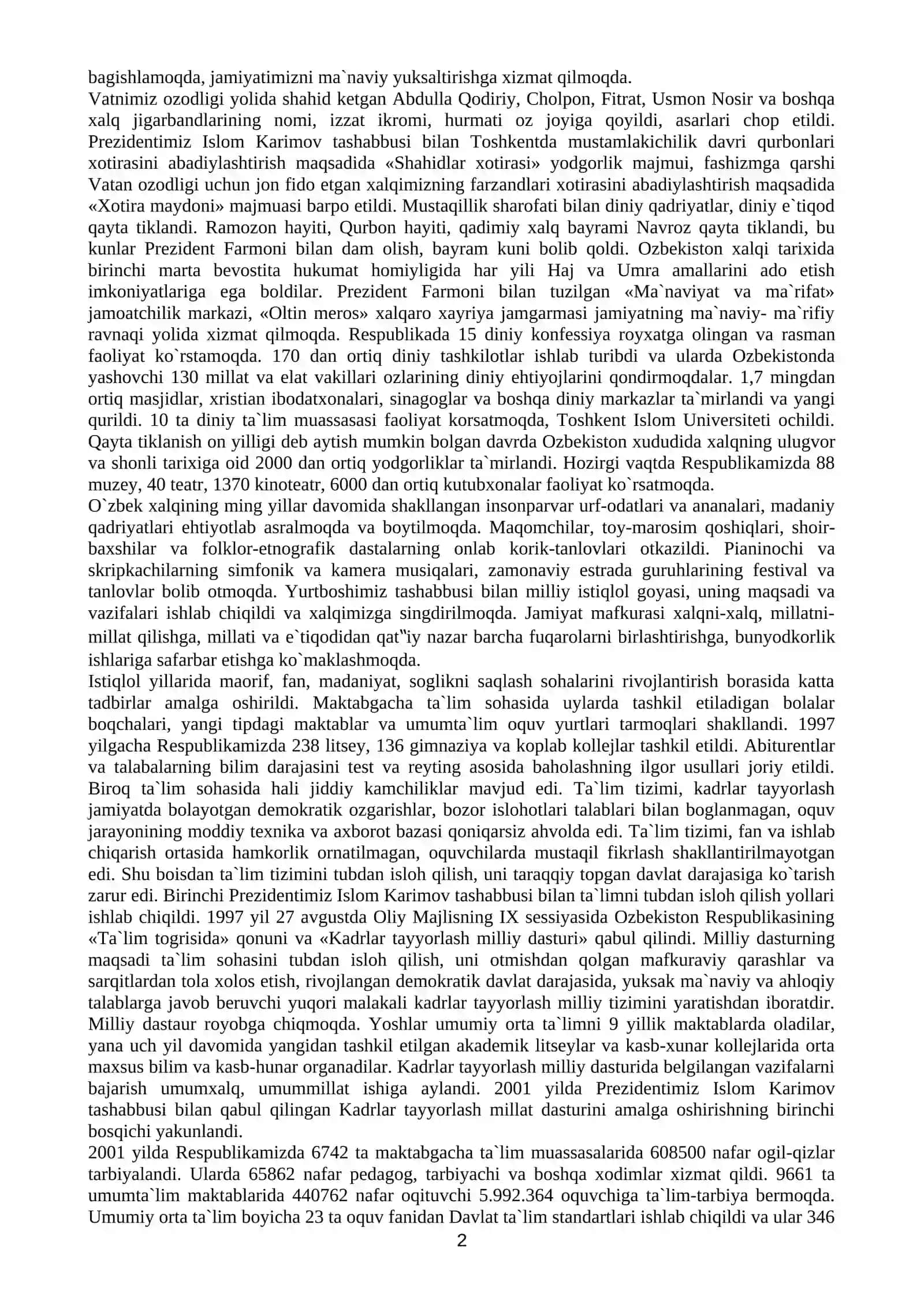 Oʻzbekistonda mustaqillik g'oyalarining tarixiy asoslari. 2