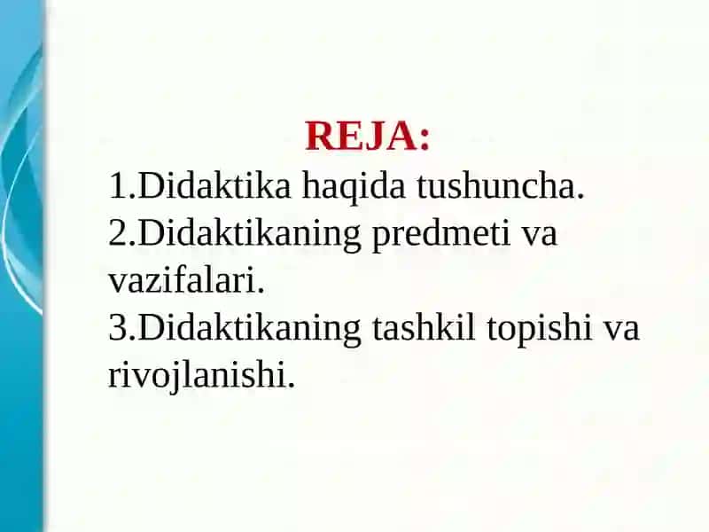 Didaktika (ta'lim nazariyasi) 2