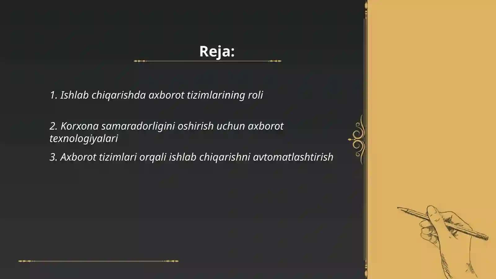 Ishlab chiqarish korxonalarida axborot tizimi va belgilari 2