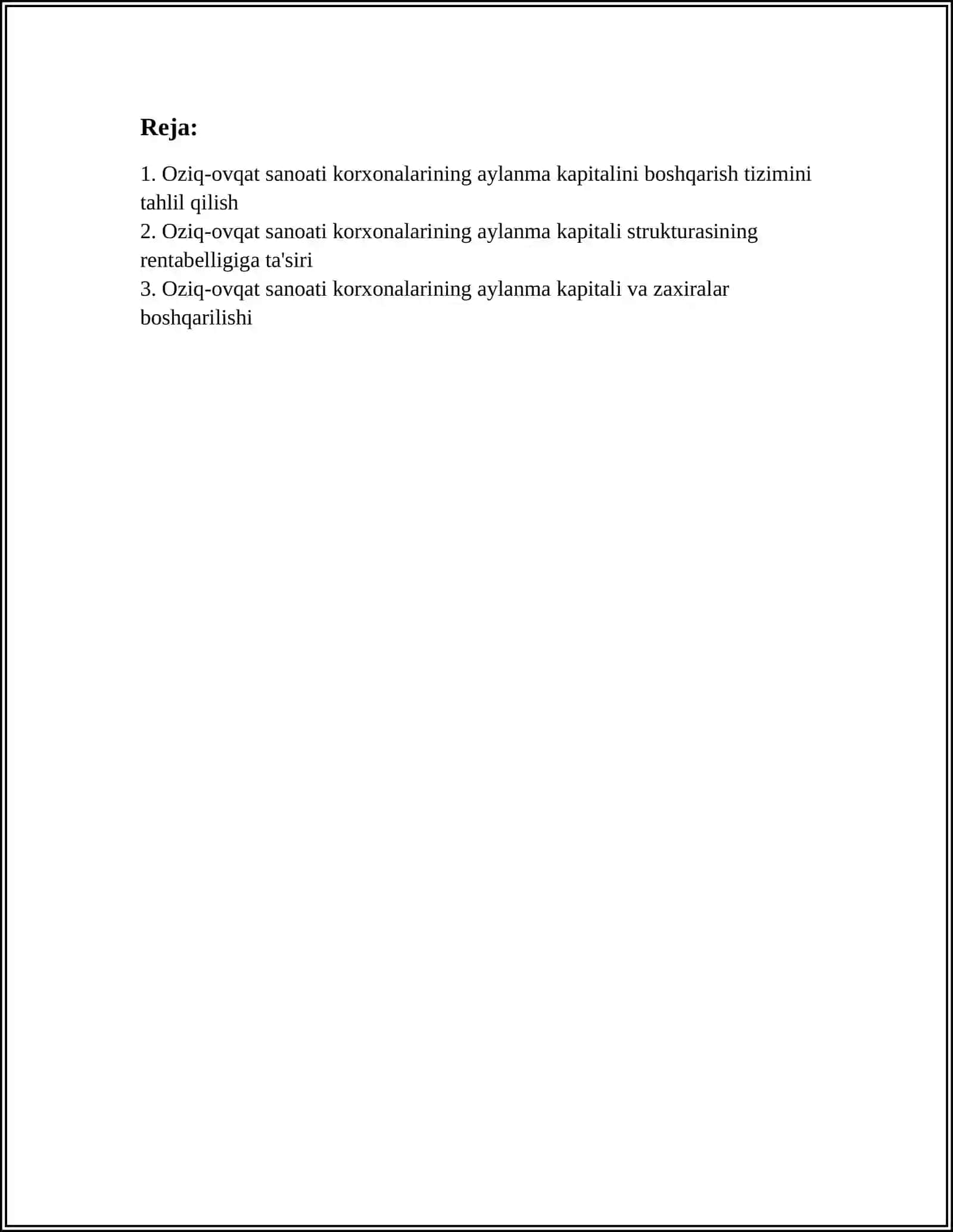 OZIQ-OVQAT SANOATI KORXONALARINING AYLANMA KAPITALI 2