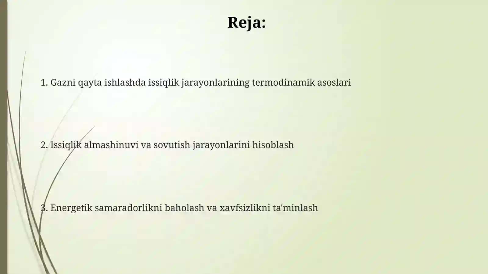 Gaz alangasida ishlov berishda issiqlik jarayonlarini hisoblash 2