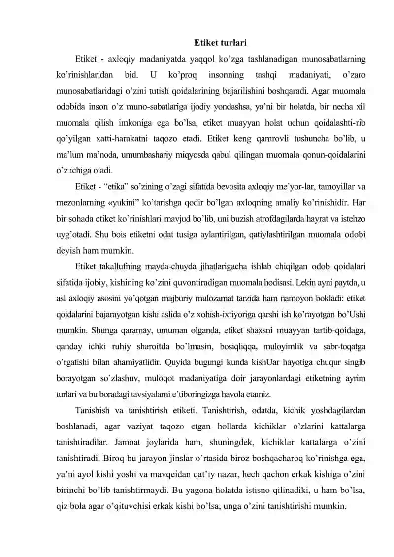 Etiket va muomalaviy madaniyat 2