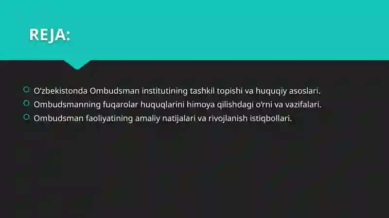 Oʻzbekiston Respublikasida Ombudsman 2