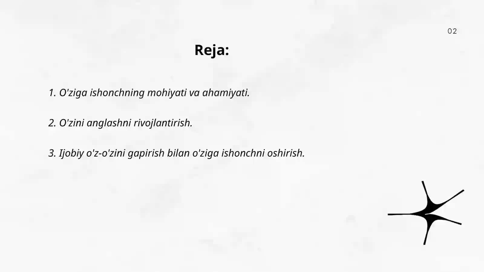 Maktab o'quvchilarining o'ziga bo'lgan ishonchini tiklash bo'yicha trening 2