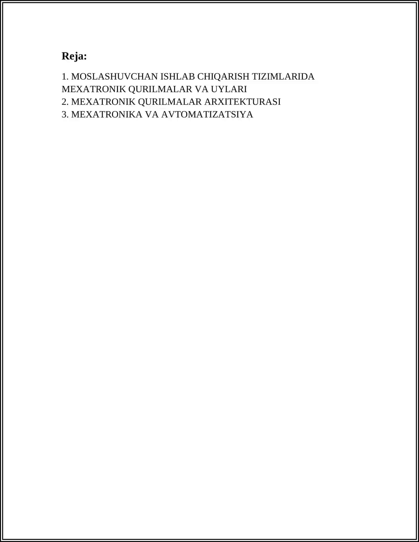 MOSLASHUVCHAN ISHLAB CHIQARISH TIZIMLARIDA MEXATRONIK QURILMALAR 2