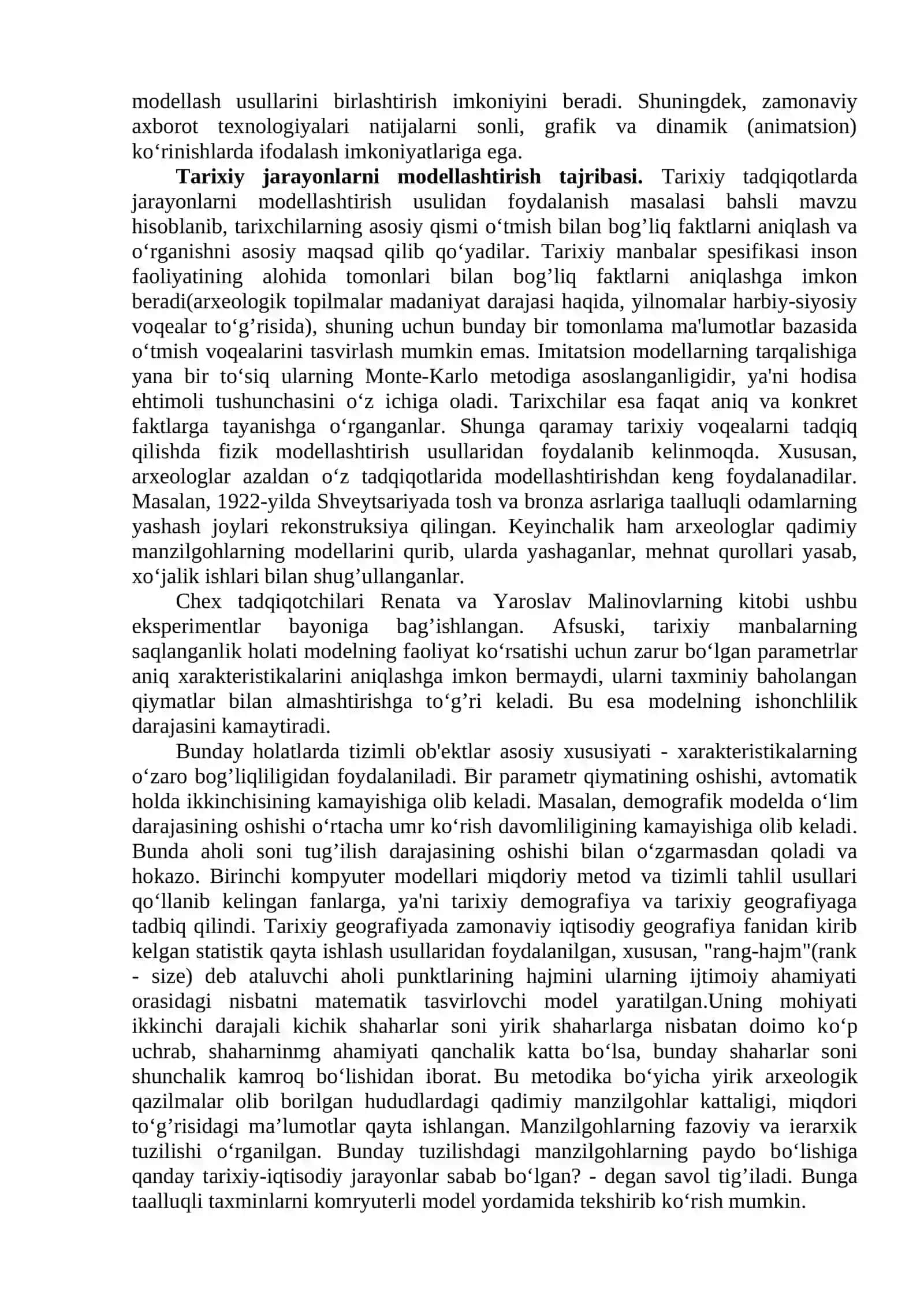 TARIXIY JARAYONLARNI MODELLASHTIRISH VA QAYTA TIKLASH 2