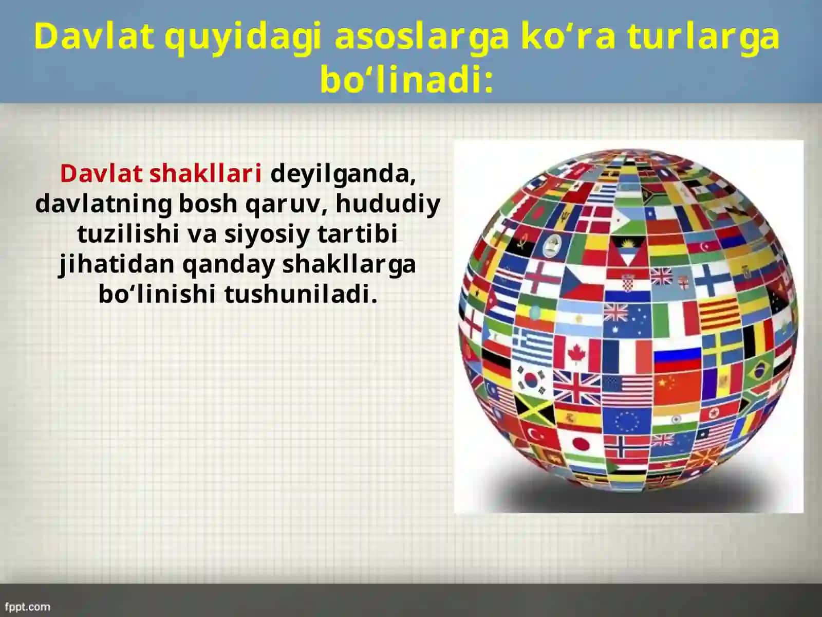 Davlatning boshqaruv shakli 2