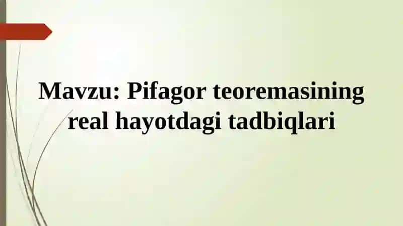 Pifagor teoremasining real hayotdagi tatbiqlari 2