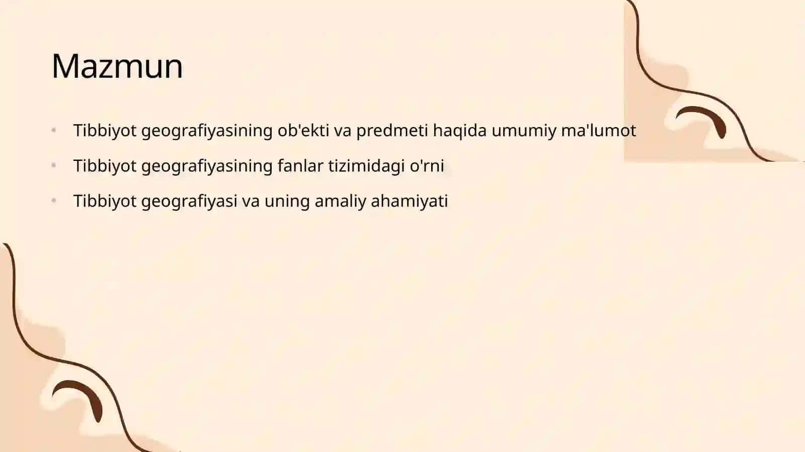 Tibbiyot geografiyasining ob'ekti va predmeti. Fanlar tizimida tutgan òrni 2