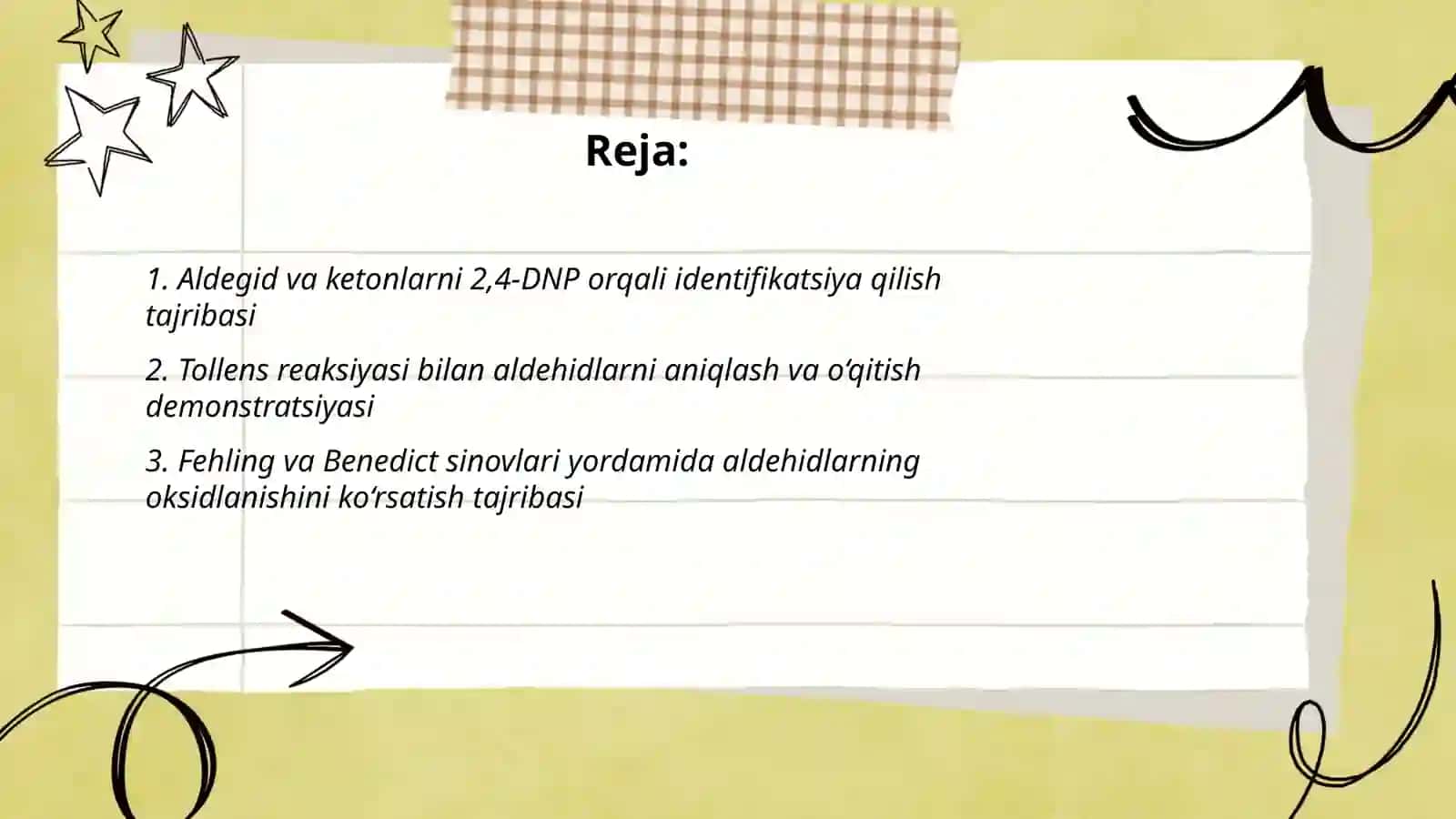 Aldegidlar va ketonlar mavzusini oqitishga oid tajribalar 2