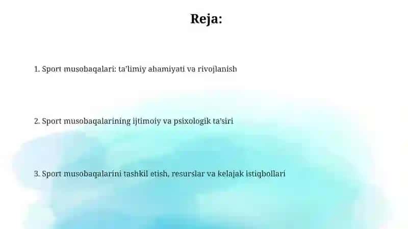 Sport musobaqalarining o'quvchilartarbiyasi 2