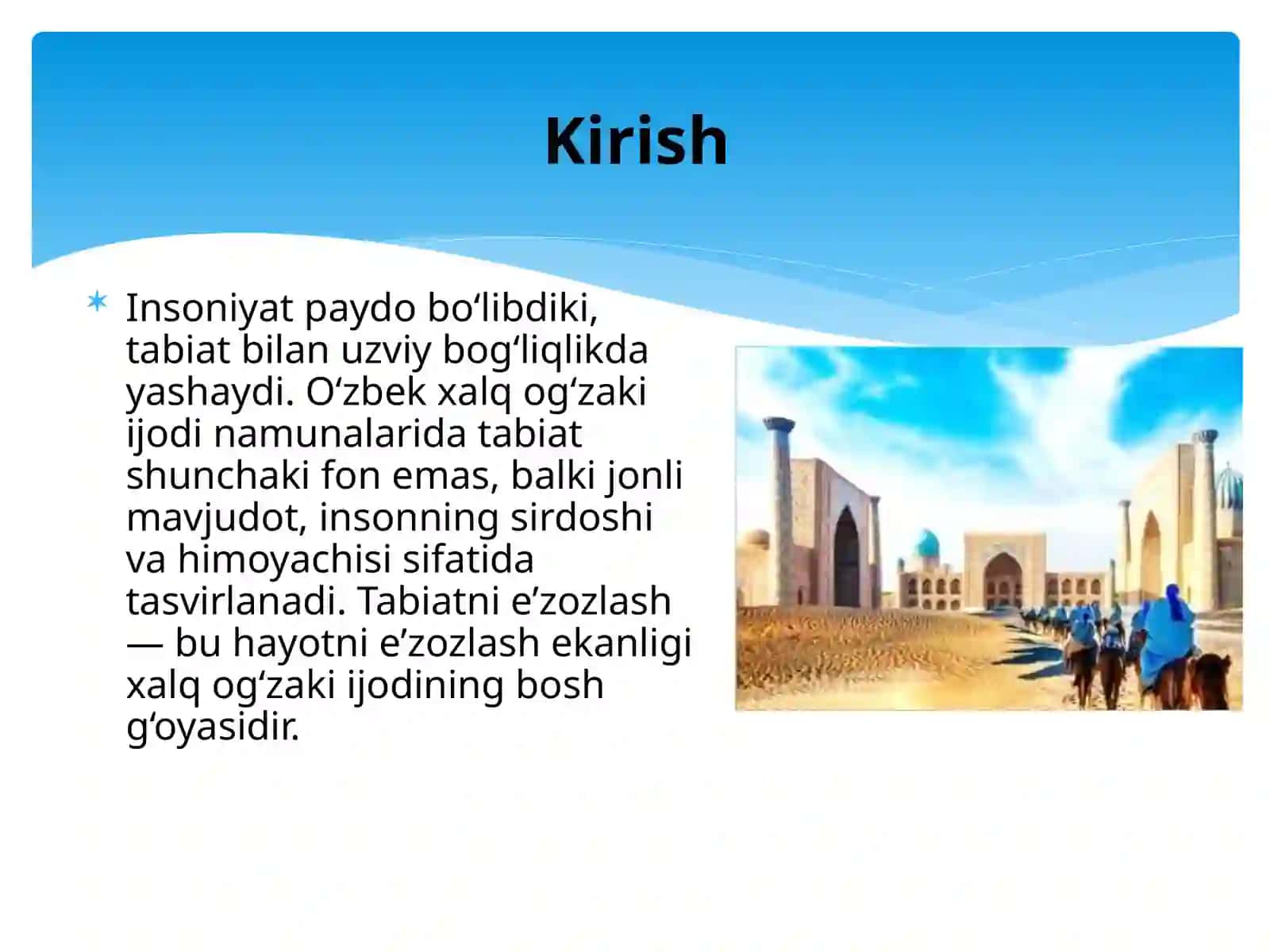 Xalq og'zaki ijodi janirlarida tabiatni asrab avaylash g'oyasini yurutilishi 2
