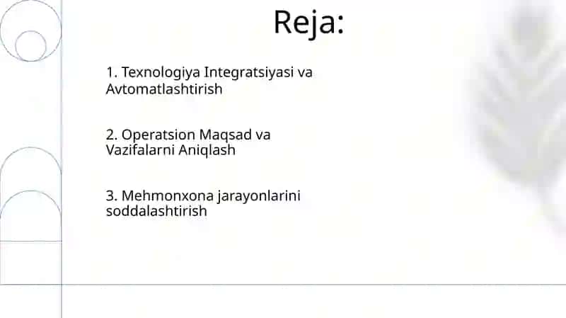 Mehmonxona xoʻjaligining operatsion dasturini ishlab chiqish 2