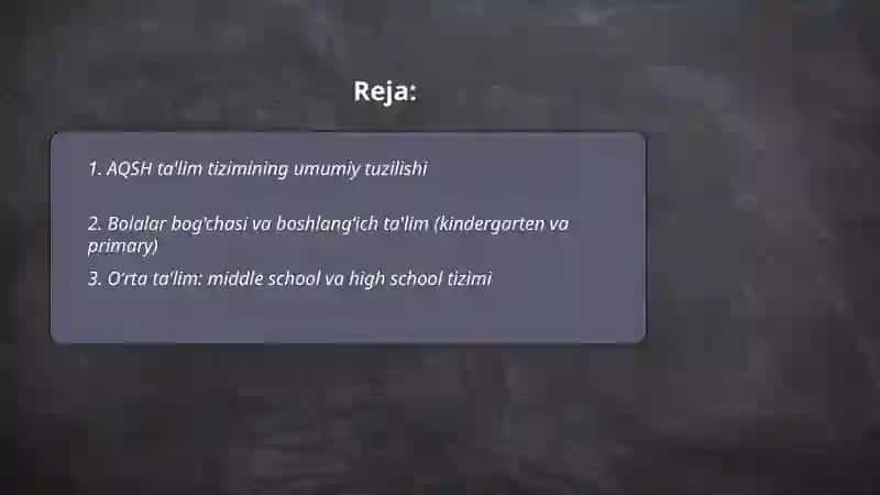 AQSH davlatining talim tizimi 2