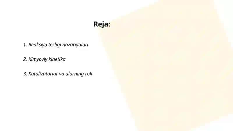 Reaksiyalarning borish imkoniyatlarini belgilovchi faktorlar 2