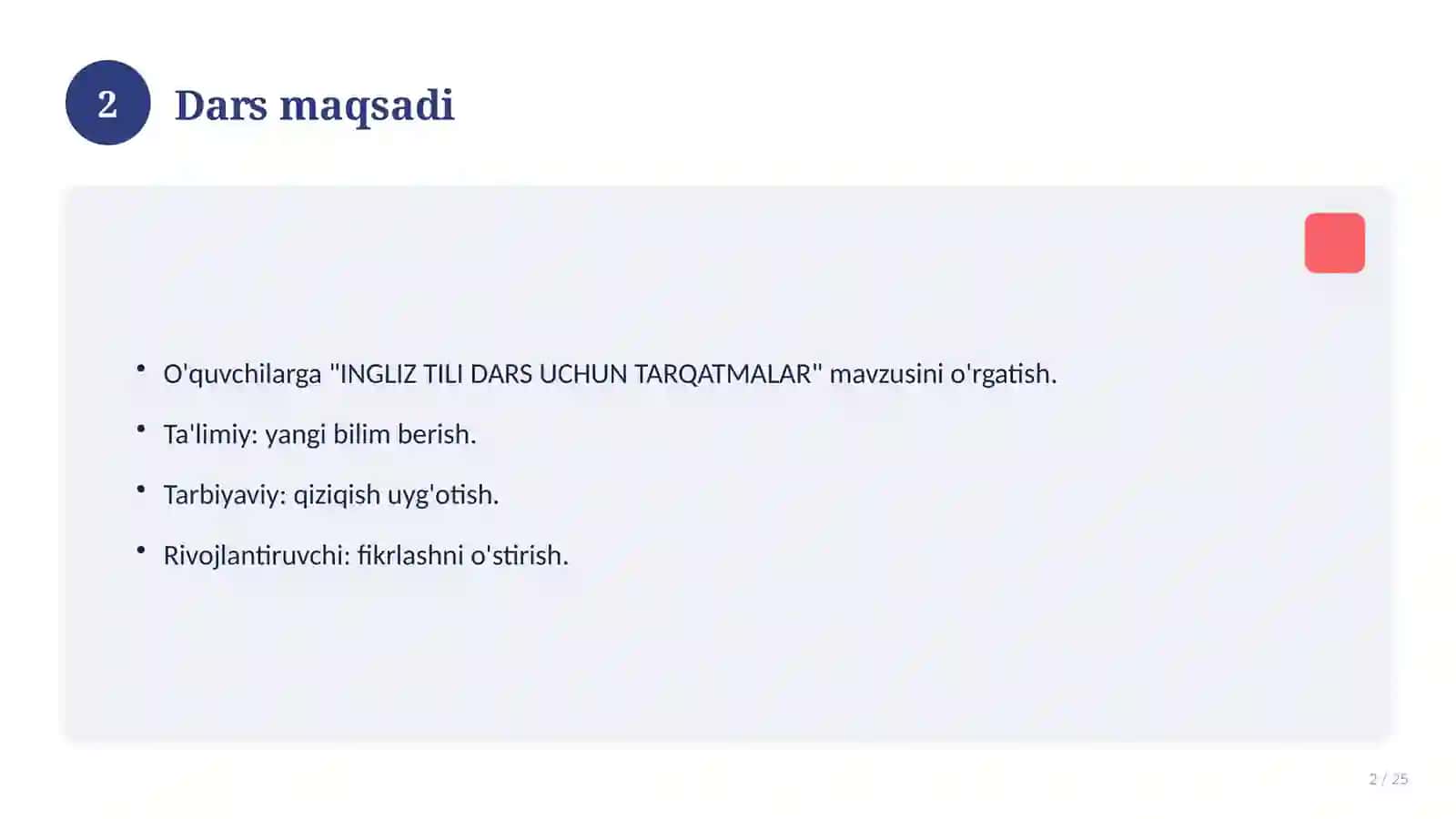 INGLIZ TILI DARS UCHUN TARQATMALAR 2