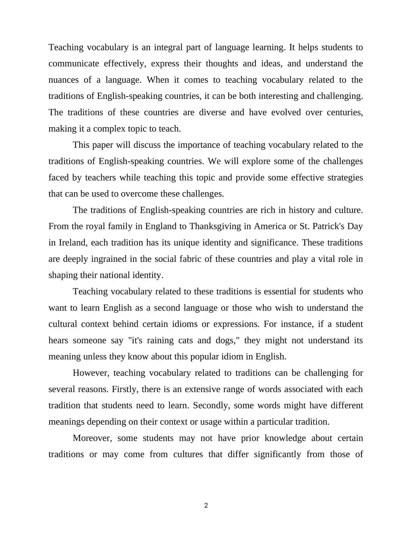 The Importance of Vocabulary Teaching in Language Teaching 2