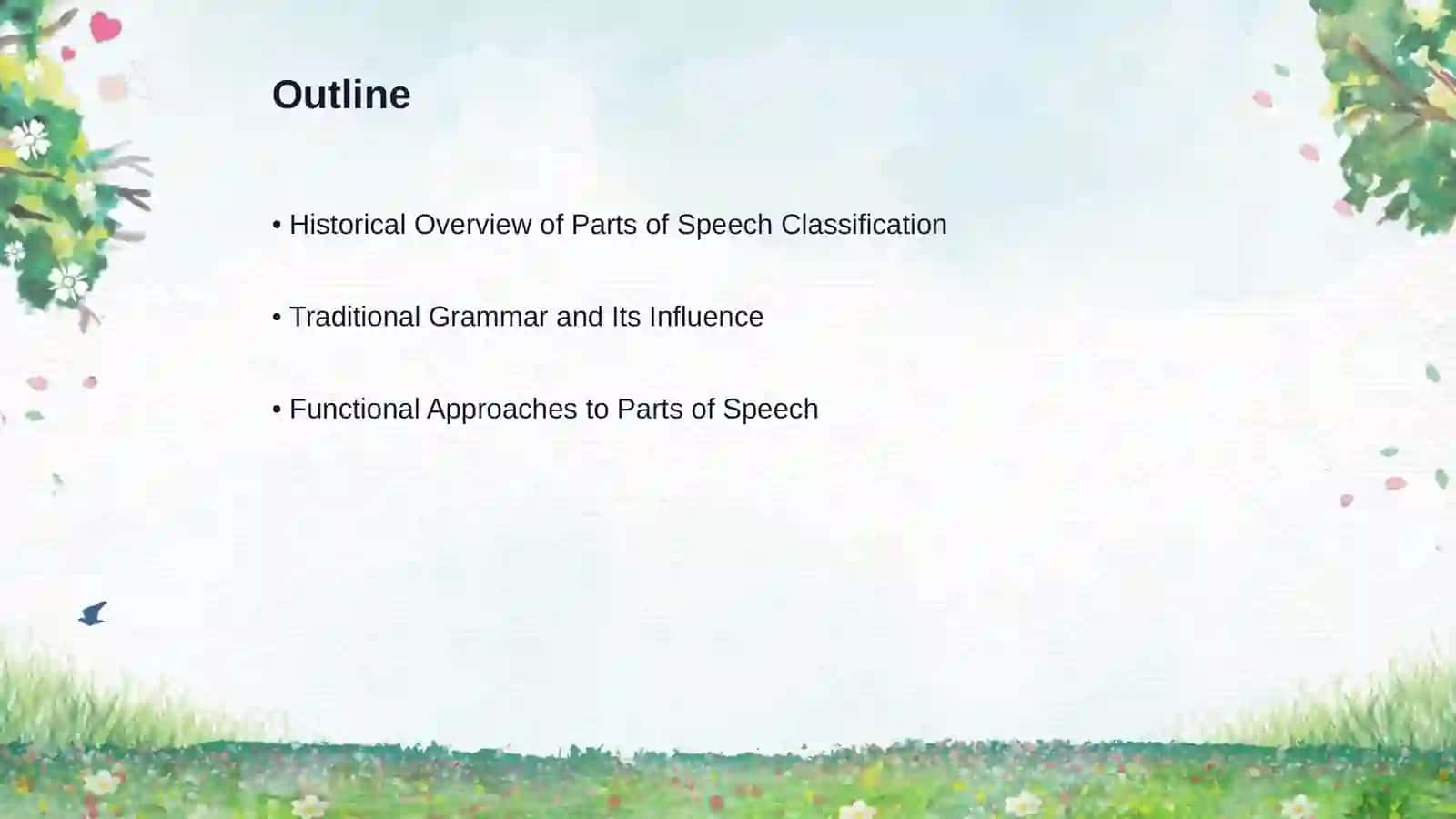 Theoretical approaches to the classification of parts of speech 2