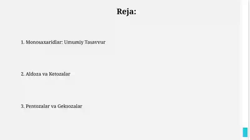 Monosaxaridlar.Pentozalar va geksozalar.Aldozalar va ketozalar 2