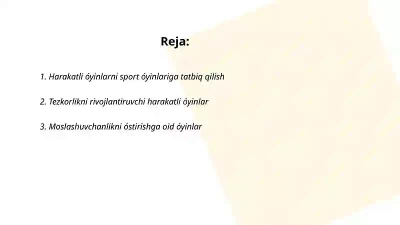 Harakatli o‘yinlar orqali sport óyinlari elementlarini órgatish 2