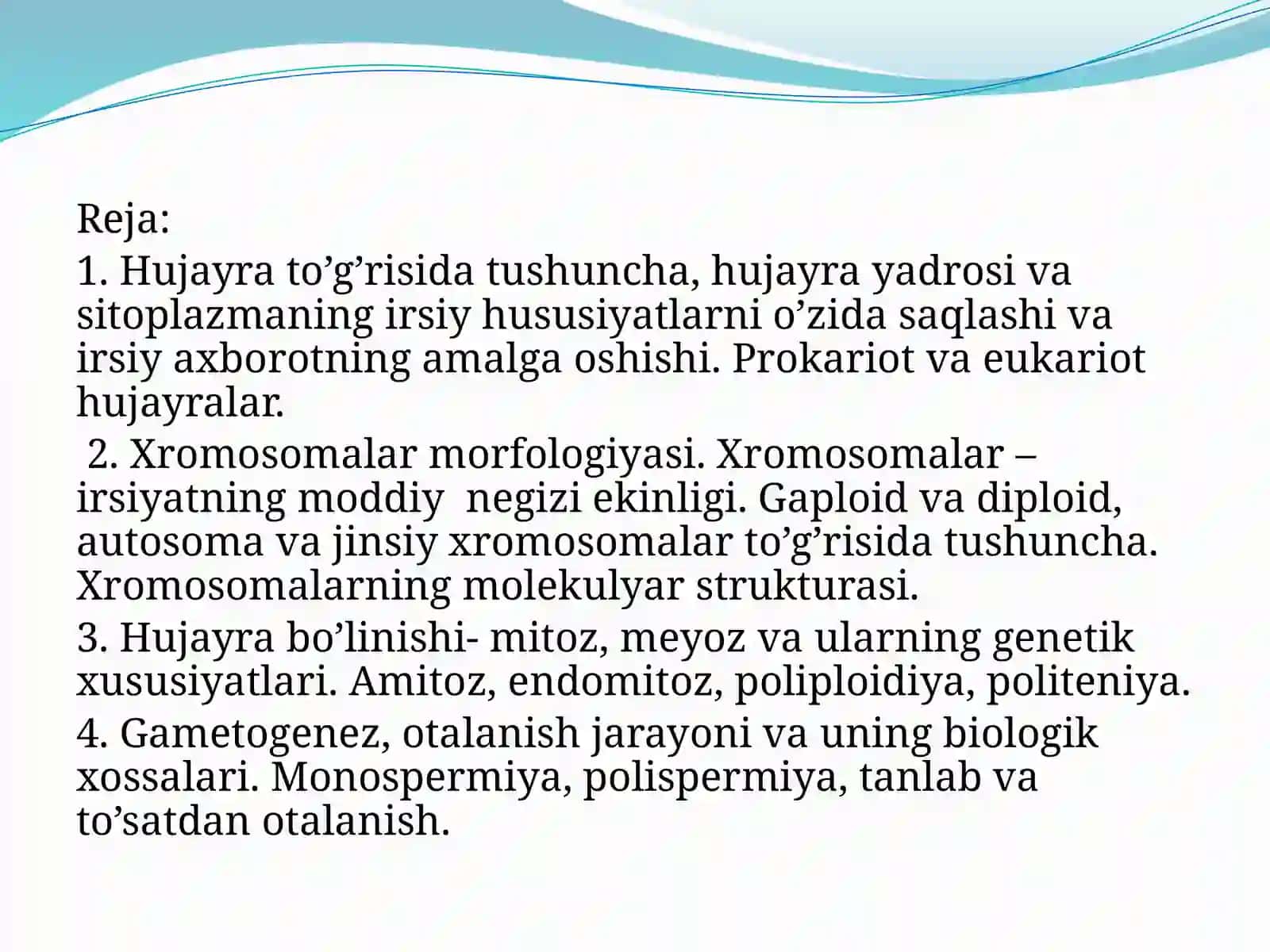 Irsiyatning sitologik asoslari 2