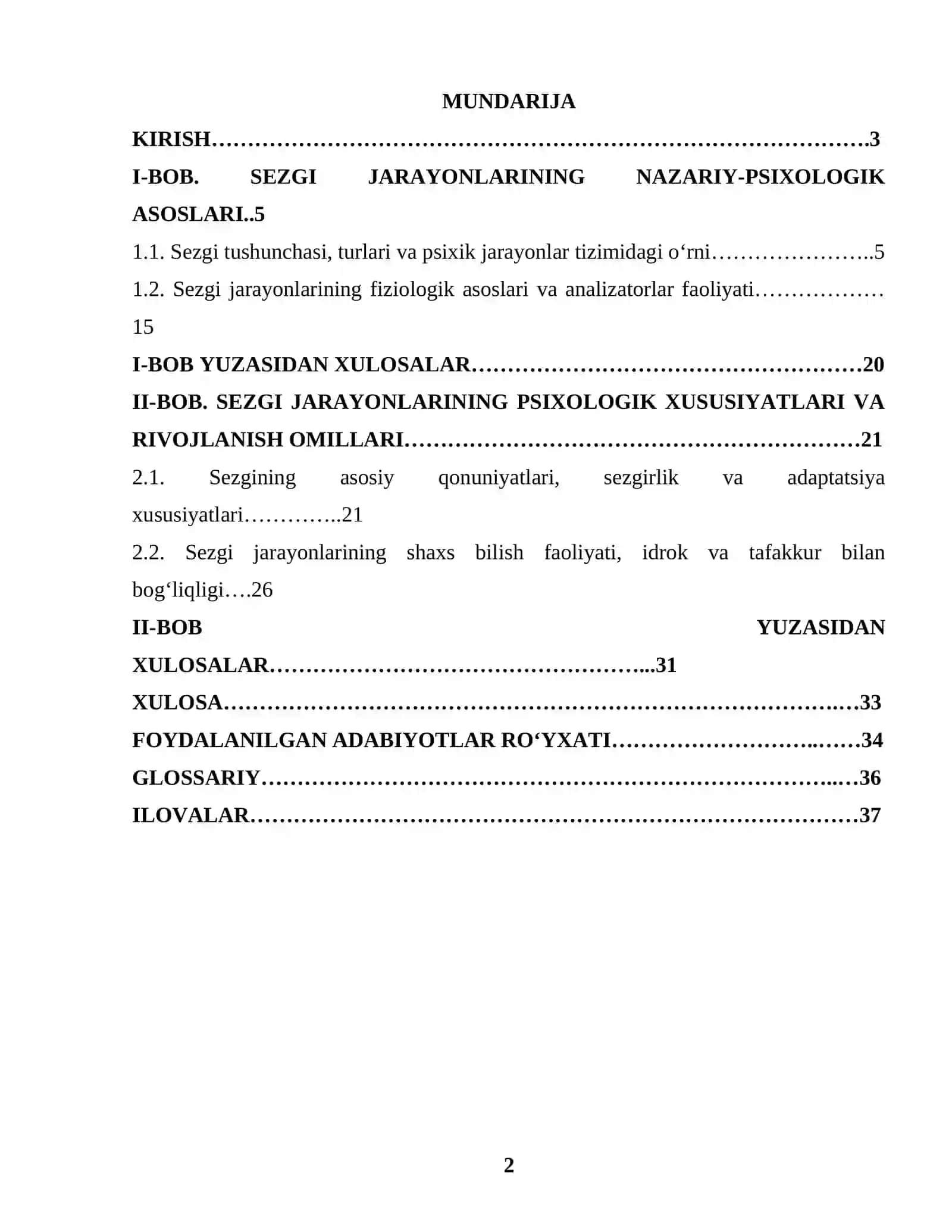 SEZGI JARAYONLARNING FIZIOLOGIK ASOSLARI VA PSIXOLOGIK XUSUSIYATLARI 2