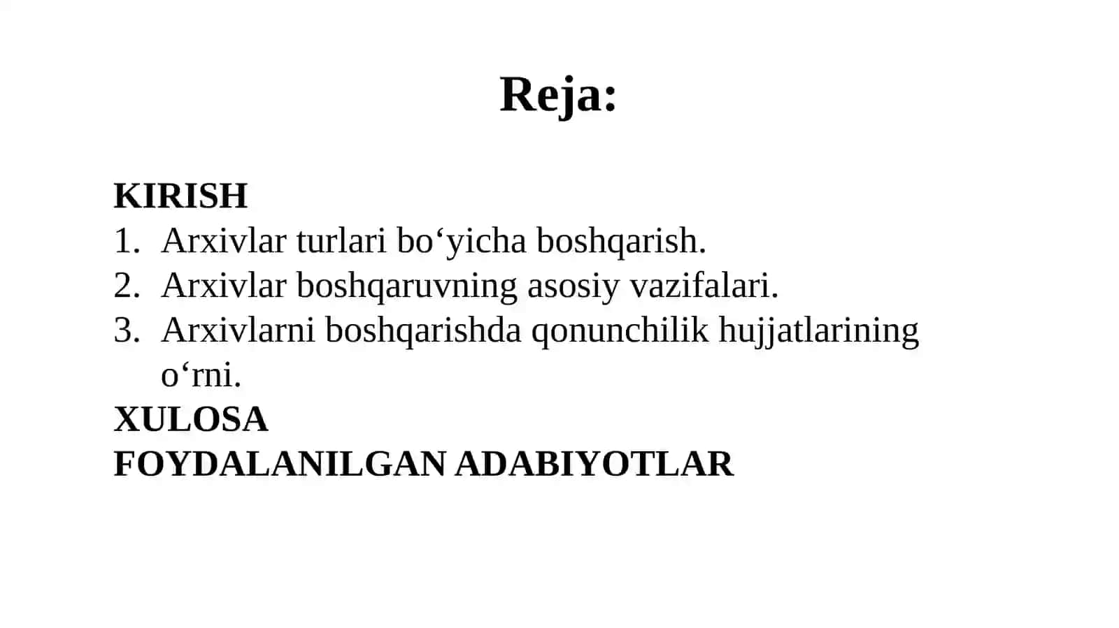 O’zbekistonda arxiv ishi sohasidagi islohotlar 2