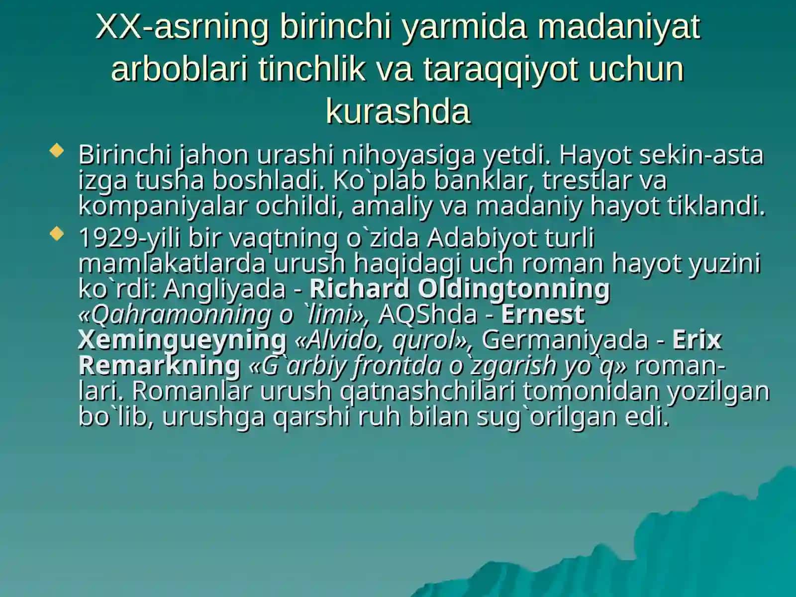 XX asrning birinchi yarmida fan va texnika taraqqiyoti 2