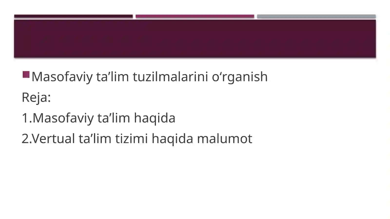 Masofaviy taʼlim haqida 2