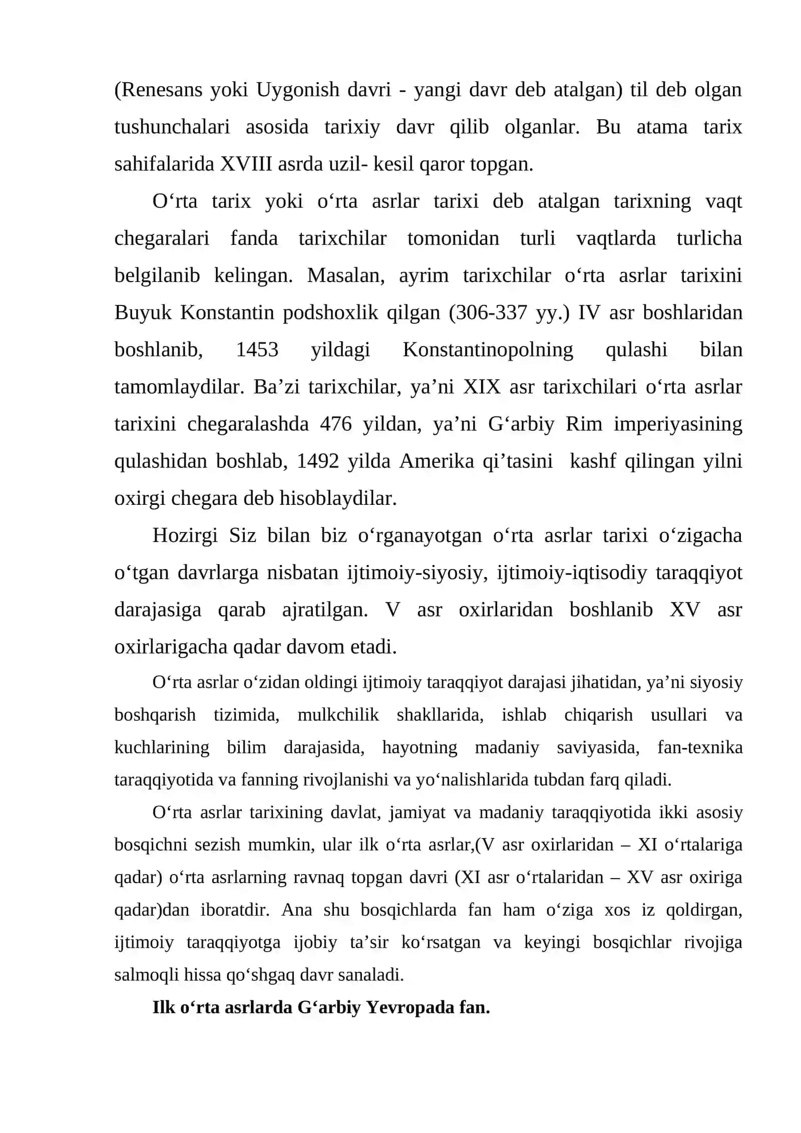 O‘rta asrlar Yevropada fan 2