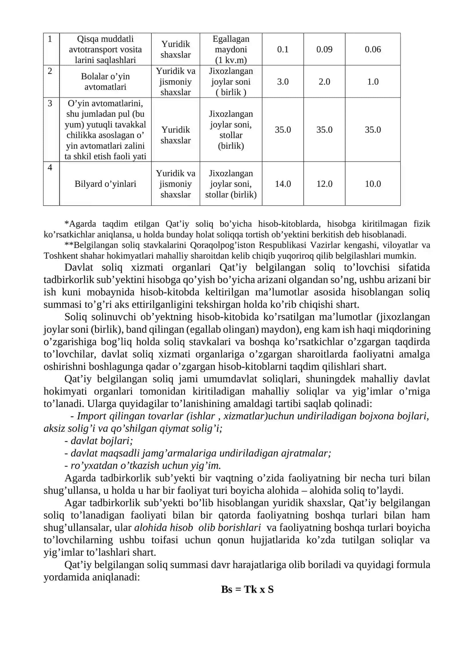 Qat’iy soliq belgilangan alohida turdagi tadbirkorlik faoliyati bilan shug’ullanuvchi yuridik shaxslarni soliqqa tortish 2