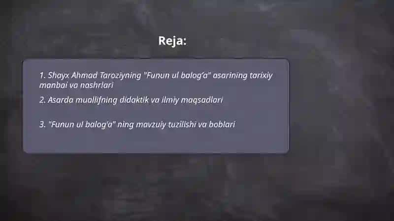 "Funun ul balogʻa" 2