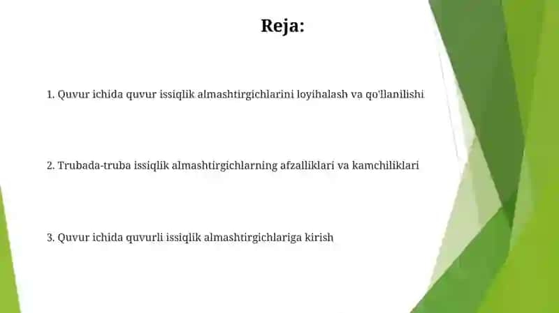 Trubka ichida trubka issiqlik almashtirgichlari (PIPHX) 2